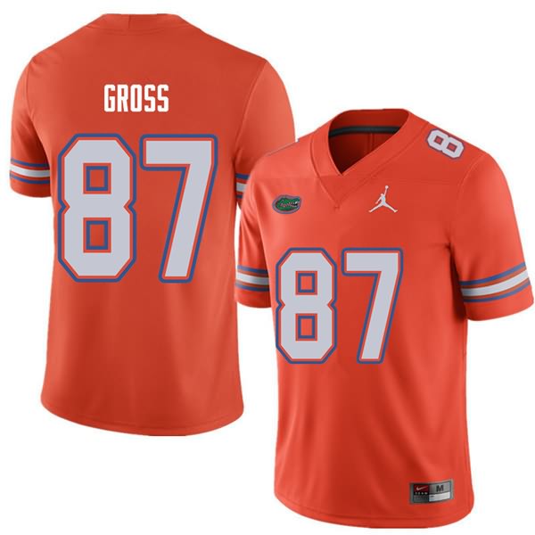 Men's NCAA Florida Gators Dennis Gross #87 Stitched Authentic Jordan Brand Orange College Football Jersey BSE8365EC